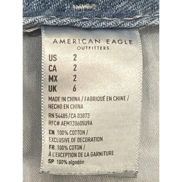 American Eagle Outfitters High-Waisted Paperbag Denim Shorts With Belt Size 2 - Picture 5 of 5